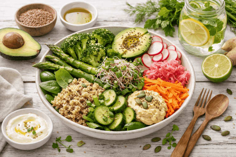 gesunder Osterbrunch Ideen, Oster Brunch Rezepte gesund, Frühlings Bowl gesund, Bowl für Darmgesundheit, Stoffwechsel anregen Ernährung