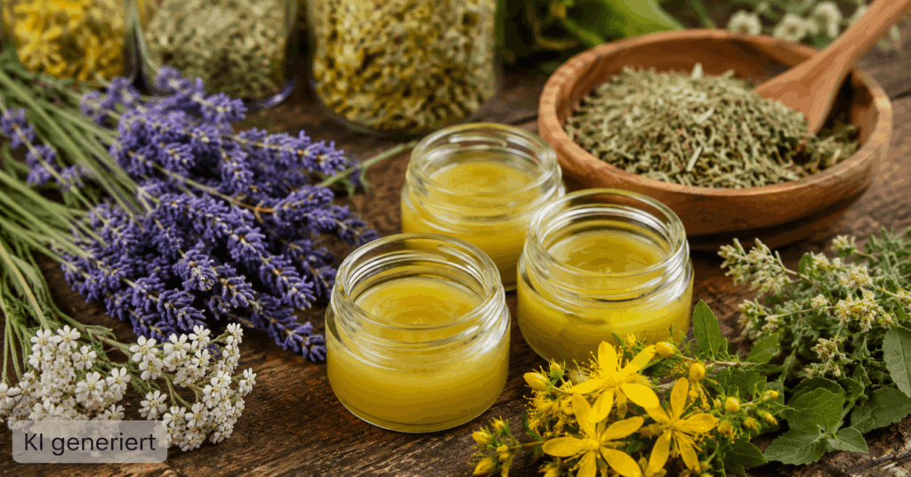 Kräutersalbe selber herstellen, Salbe selber machen, Kräutersalbe Rezept, Kräutersalbe mit Bienenwachs, Kräuteröl für Salbe, Salbe aus
Kräutern selber machen, Ringelblumensalbe selber machen, selbstgemachte Kräutersalbe, natürliche Salbe selber machen, Salben selber machen