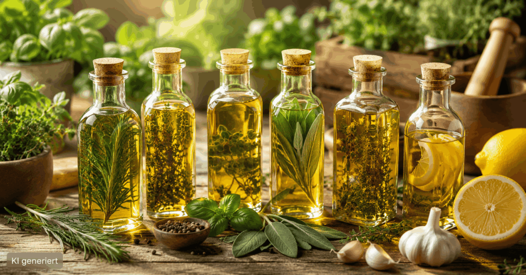 Kräuteröl selber machen: So stellst du aromatisches Kräuteröl einfach selbst her Kräuteröl selber machen Rezept, Kräuteröl herstellen, Kräuter in Öl einlegen, Kräuteröl Rezept, Kräuteröl mit getrockneten Kräutern, Kräuteröl mit frischen Kräutern, Rosmarinöl selber machen, Thymianöl selber machen, Kräuteröl Haltbarkeit, Kräuteröl aus Gartenkräutern, Kräuteröl Kaltauszug, Kräuteröl Warmauszug