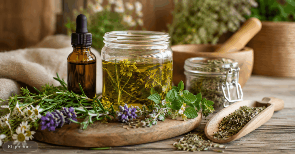 Kräuteröl selber machen: So stellst du aromatisches Kräuteröl einfach selbst her Kräuteröl selber machen Rezept, Kräuteröl herstellen, Kräuter in Öl einlegen, Kräuteröl Rezept, Kräuteröl mit getrockneten Kräutern, Kräuteröl mit frischen Kräutern, Rosmarinöl selber machen, Thymianöl selber machen, Kräuteröl Haltbarkeit, Kräuteröl aus Gartenkräutern, Kräuteröl Kaltauszug, Kräuteröl Warmauszug