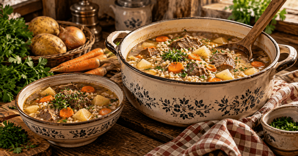 6 Suppen aus Omas Küche: Klassische Rezepte, die nach Zuhause schmecken klassische Suppen, Suppen wie bei Oma, alte Suppenrezepte, traditionelle Suppen, einfache Suppenrezepte, Hausmannskost Rezepte, Omas Suppenrezepte, Kartoffelsuppe mit Kräutern, Fleischklößchensuppe, Blumenkohlcremesuppe, Graupensuppe mit Rindfleisch, Hühnersuppe mit Nudeln, Erbsensuppe mit Würstchen