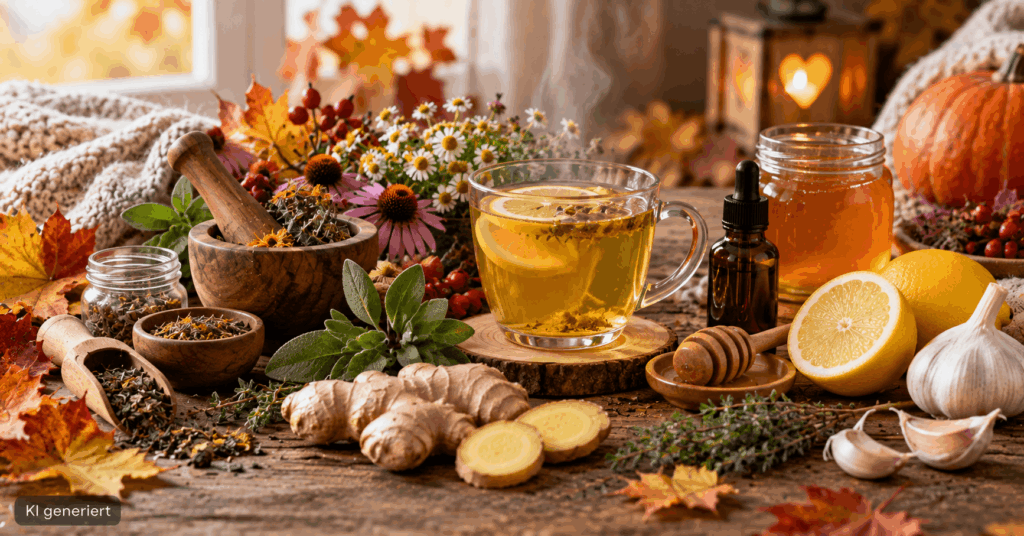 Herbstliche Hausapotheke: 15 natürliche Helfer für die kalte Jahreszeit natürliche Hausapotheke, Hausapotheke Herbst, natürliche Helfer im Herbst, Hausmittel für den Herbst, Hausmittel kalte Jahreszeit, Kräuter Hausapotheke, natürliche Hausmittel, Hausapotheke selber machen