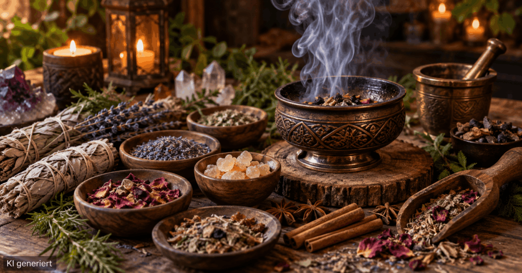 Herbstliche Räucherrituale: Kräuter, Harze und Gewürze für gemütliche Abende Räucherrituale Halloween, Räuchern Herbst, Kräuter räuchern, Räucherritual zu Hause, Räucherwerk Anleitung