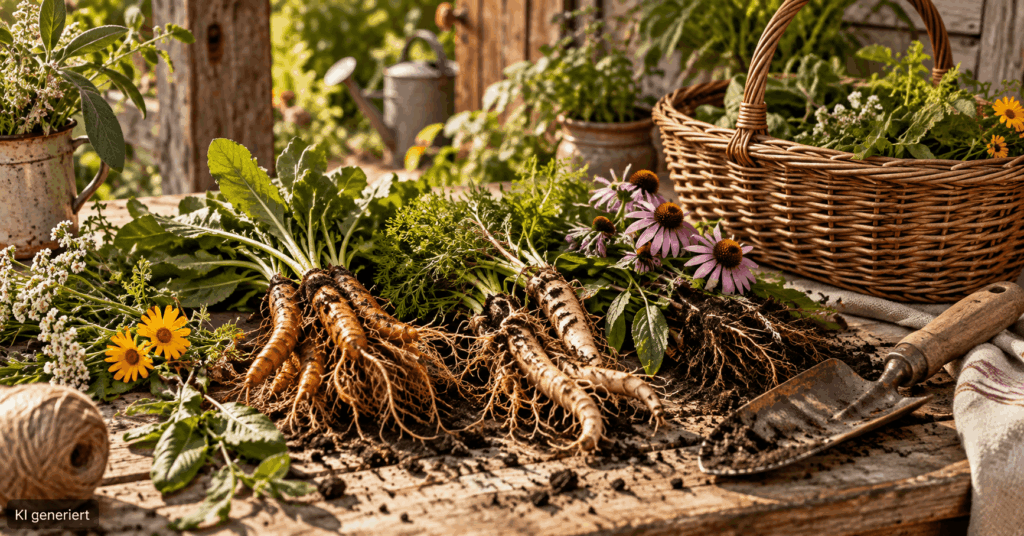 Kräuter richtig sammeln, Kräuter ernten, beste Zeit Kräuter sammeln, Kräuter trocknen, Wildkräuter sammeln, Blätter sammeln, Blüten sammeln, Kräuterwurzeln ernten, Samen sammeln, Kräuter richtig trocknen, Kräuter aufbewahren, Kräuterkunde für Anfänger, Kräuter sammeln im Herbst, Kräuter sammeln im Frühjahr