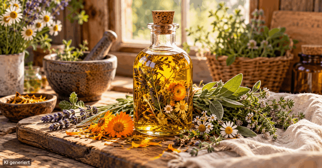 Kräuter ziehen lassen, Ziehzeit Kräutertee, Kräutertee Ziehzeit, Kräuter richtig zubereiten, Kräuteröl selber machen, Kräuteröl Ziehzeit, Tinktur selber machen, Tinktur Ziehzeit, Kräuterauszug selber machen, Kräuter Abkochung, Kaltauszug Kräuter, Kräuteressig selber machen, Heilkräuter Zubereitung, Kräuter Hausapotheke