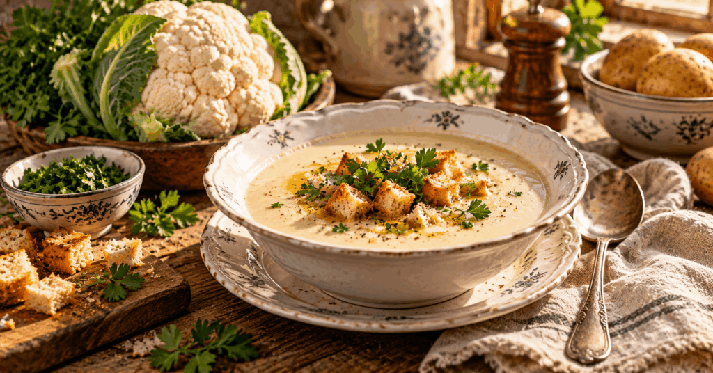 6 Suppen aus Omas Küche: Klassische Rezepte, die nach Zuhause schmecken klassische Suppen, Suppen wie bei Oma, alte Suppenrezepte, traditionelle Suppen, einfache Suppenrezepte, Hausmannskost Rezepte, Omas Suppenrezepte, Kartoffelsuppe mit Kräutern, Fleischklößchensuppe, Blumenkohlcremesuppe, Graupensuppe mit Rindfleisch, Hühnersuppe mit Nudeln, Erbsensuppe mit Würstchen