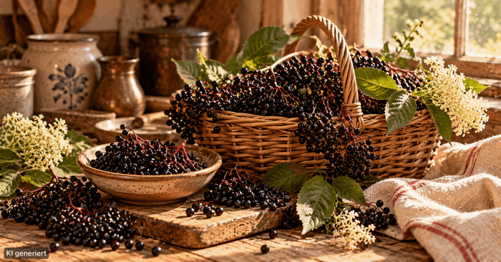 Holunder-Immun-Sirup selber machen: Natürliches Hausmittel mit Holunder, Ingwer und Honig Holundersirup selber machen, Holunderbeeren Sirup Rezept, Holunder Sirup mit Ingwer, Holunderbeeren Hausmittel, Holunderbeeren Rezept, Immun Sirup selber machen, Holundersirup mit Honig, Holunder Ingwer Sirup, Hausmittel Herbst, Holunderbeeren verarbeiten