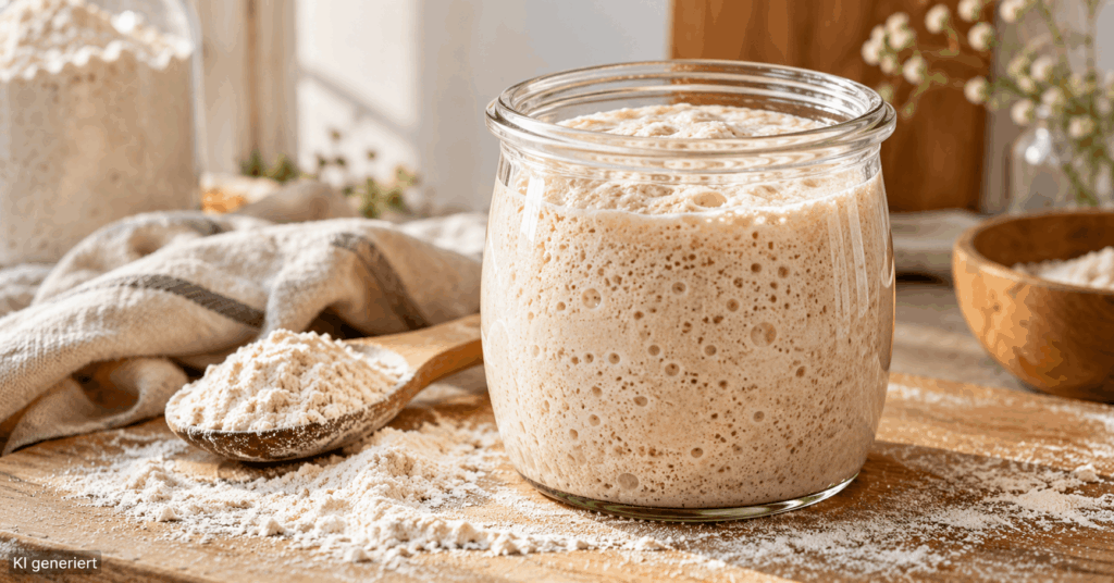 Sauerteig Wirkung, Sauerteig Inhaltsstoffe, Sauerteigbrot selber backen, Sauerteig Darmgesundheit, Sauerteig ansetzen, Roggensauerteig, Sauerteig Rezept, Sauerteig glykämischer Index, Sauerteig Anstellgut